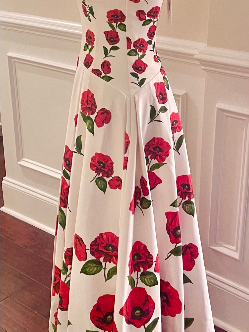 Alice + Olivia Adley Floral Midi Dress In Summer Poppy size 2 NWT - Picture 15 of 16